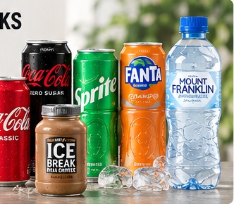 Cold drinks, water and soft drinks